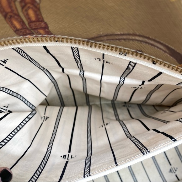 Lauren Ralph Lauren Women’s Brown Saffiano Leather Halstead Equestrian Tote Bag - Picture 9 of 11